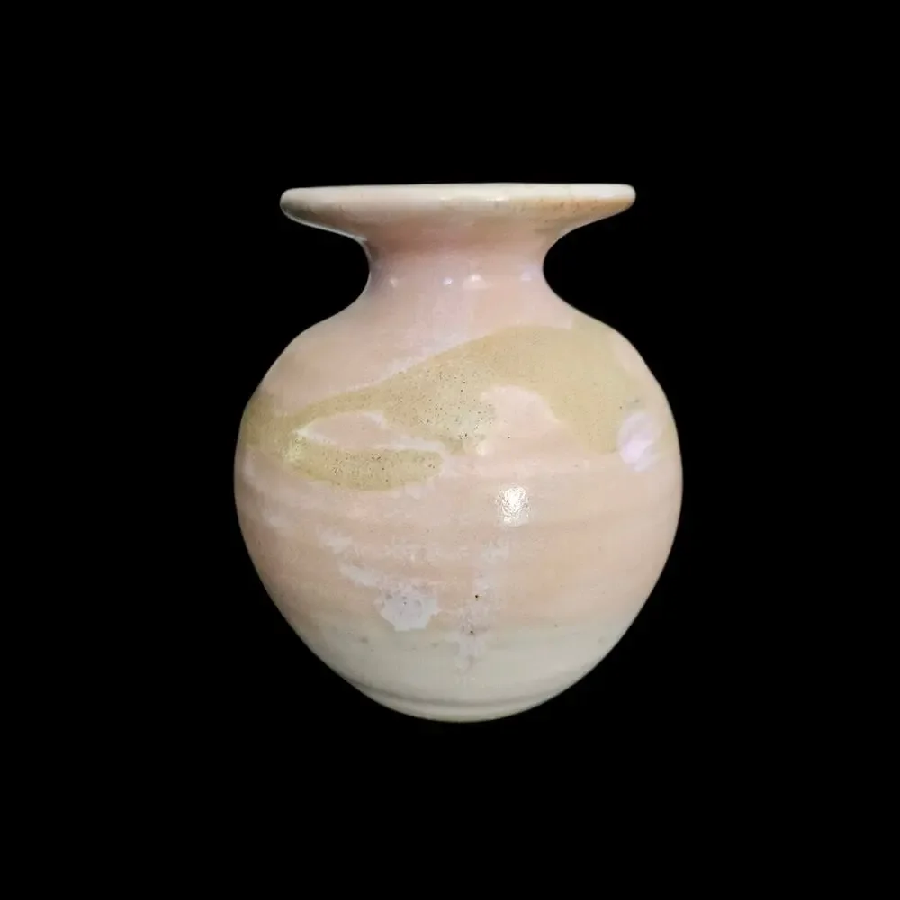 Vintage Hand Painted Floral Bud Vase Small Decorative Art Pottery